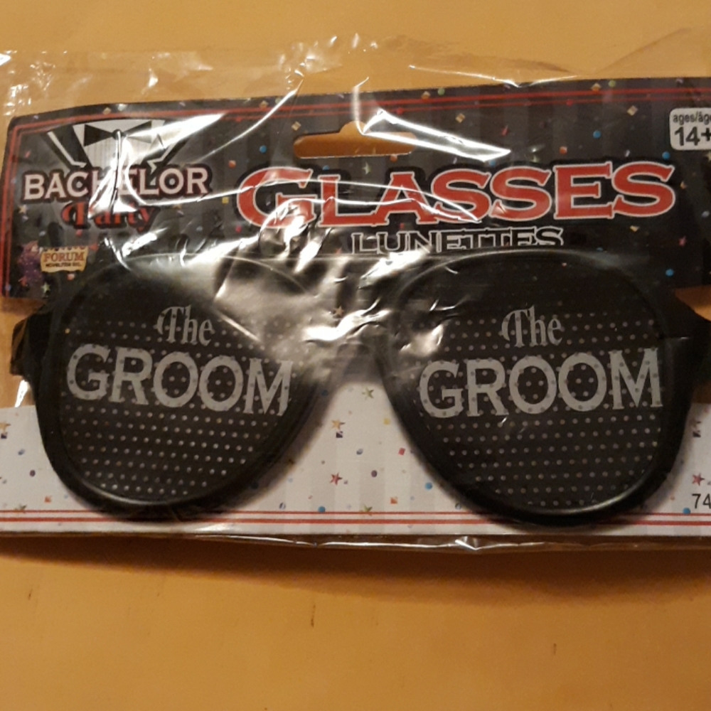 The groom glasses